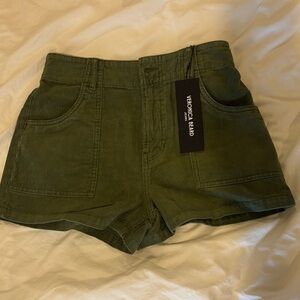 Veronica Beard Olive Corduroy High-Waist Women's Shorts